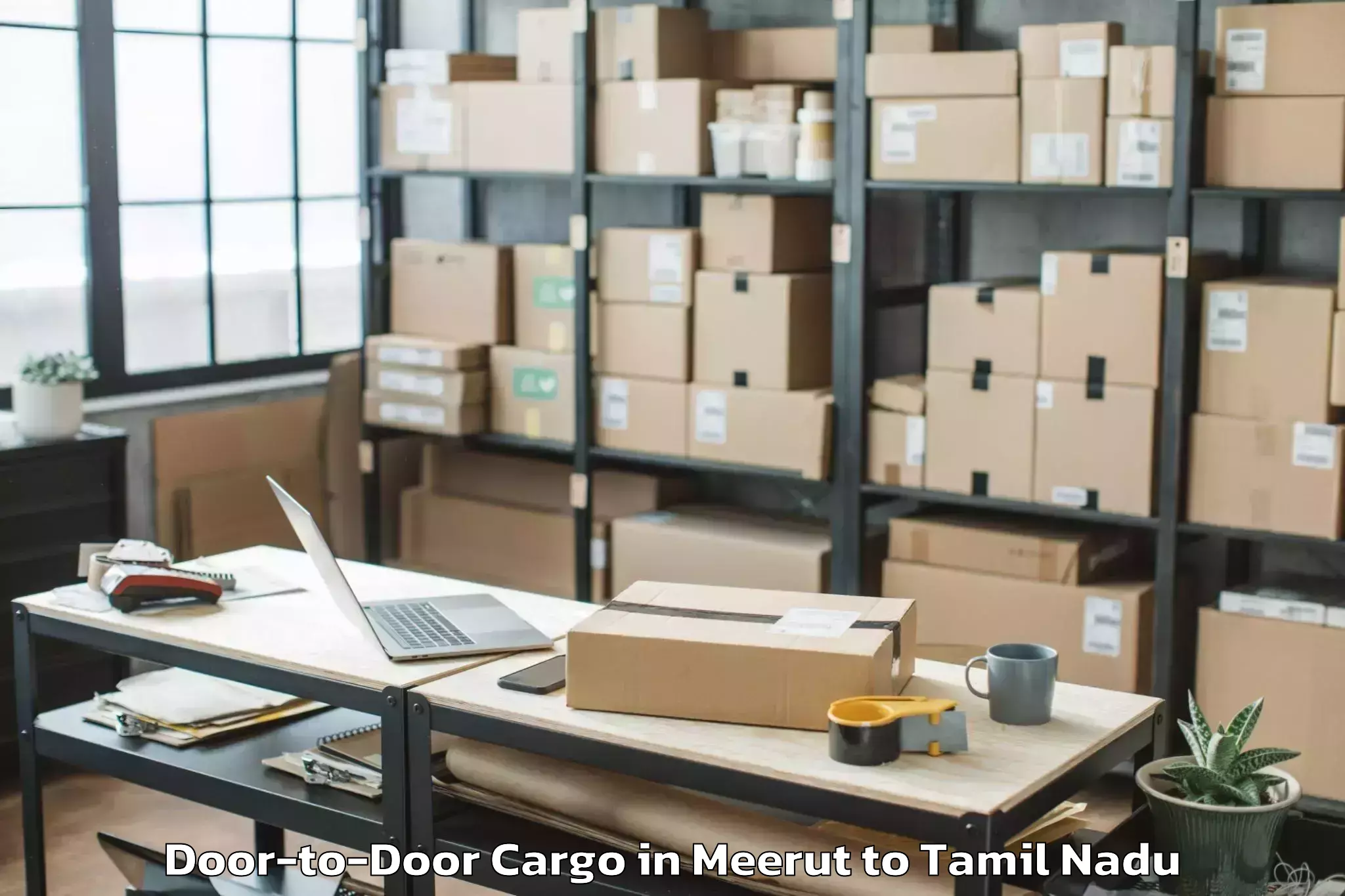 Leading Meerut to Manalurpettai Door To Door Cargo Provider